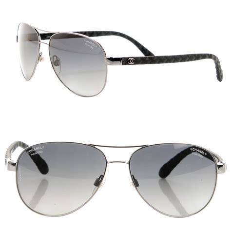 chanel aviator sunglasses black